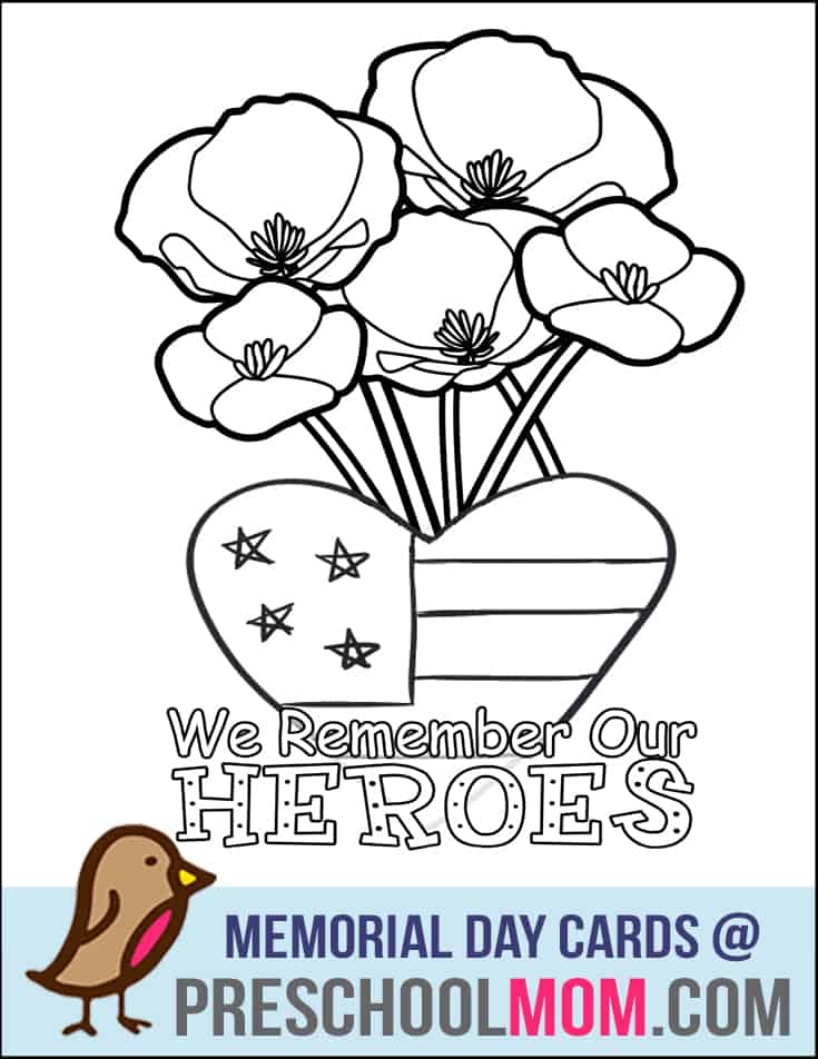 memorial day free drawing and printable coloring pages