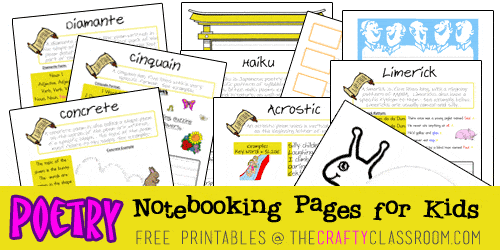 Poetry Notebooking Printables