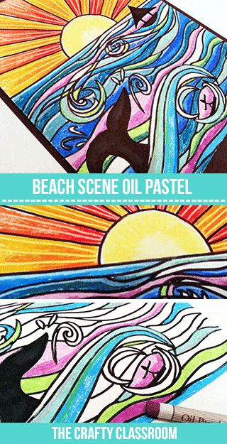 Ocean Waves Oil Pastel for Kids (Part 2)