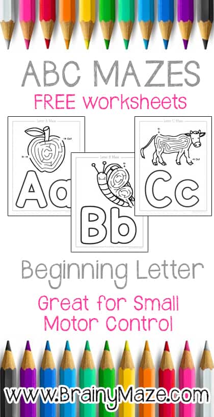 Free ABC Mazes for Kids